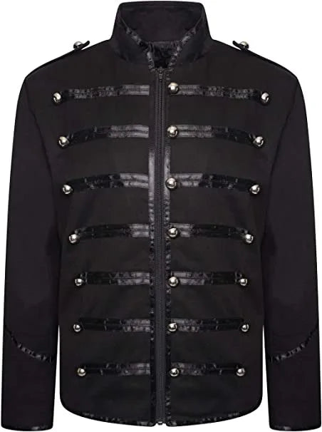 Threebooy  Steampunk Men Gothic Clothing Military Jackets Medieval Vintage Jacket Stand Collar Rock Frock Coat Men's Retro Punk Coat