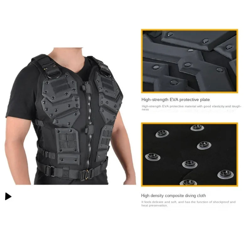 Threebooy New Multi-functional Unisex Outdoor Security Sports Physical Training Self Defense Protective PE Amor Vest