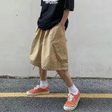 Threebooy Summer Mens Cargo Shorts Loose Hip Hop Harajuku Straight Streetwear Bermuda Masculina