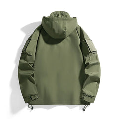 Threebooy  Spring New Hooded Jackets Men Fashion Outdoor Unisex Outerwear Coats Solid Casual Couple Waterproof jackets Mens Windbreak