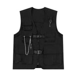 Threebooy Techwear Men's Shorts Set Tank Top Men Cargo Punk Rave Vest Male Shirt Streetwear Hip Hop Hippie Men Clothing Pockets