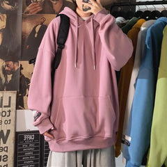 Threebooy  Gothic Vibe Hooded Sweatshirt Men's Hong Kong Streetwear Oversized Leisure Top Ins Korean Chic Spring/Fall Outerwear