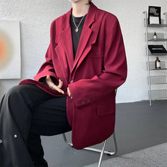 Threebooy 2025 Men Loose New Fashion Blazer Suit Jacket man Casual Double layer collar design Male Blazers Mens Coat Wedding Dress