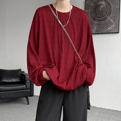 Threebooy  Autumn New High Quality T-shirt For Men Hip Hop Long Sleeve Fashion Luxury Tops Korean Casual Solid Color Male Loose Tees