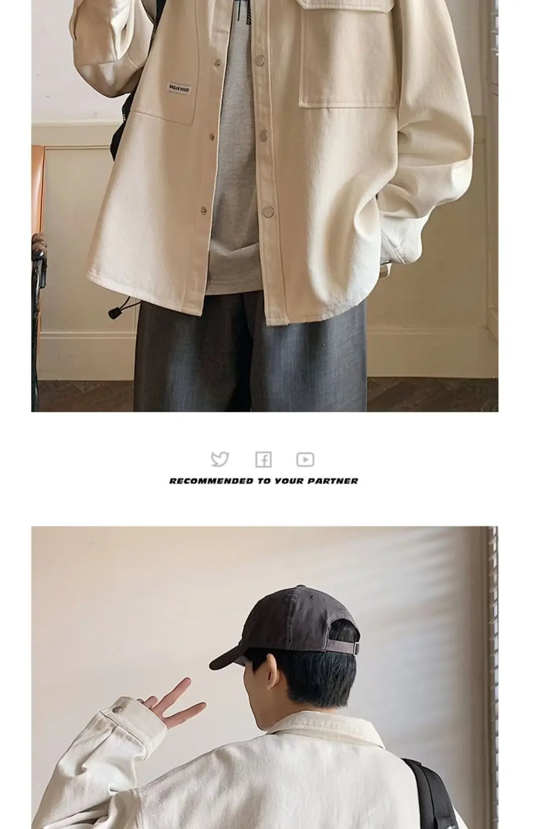 Threebooy Men's shirt jacket Spring high-quality teenagers early autumn work cardigan jacket Japanese casual thin autumn clothes