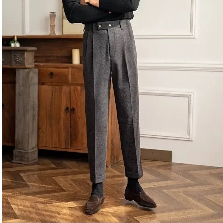 Threebooy  High-quality Harajuku Slim Fit Men's Pants Trendy Brand Draped Suit Casual Trousers Smooths Your Silhouette Small Feet