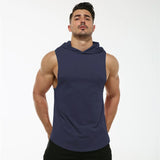 Threebooy Sleeveless Hoodie Gym Men's Vest Sports Bodybuilding Fitness Summer Cotton Basketball Mens Fashion Casual T Shirts Tank Tops