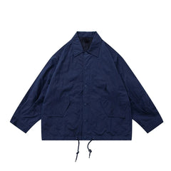 Threebooy  Mens Vintage Casual Jackets Spring Blue Cardigan Kimono Coats Men Oversized Streetwear Japan Style Hip Hop Harajuku Jacket Male
