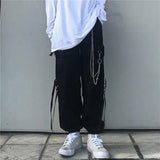 Threebooy Techwear Pant Sets Men Punk 3 Piece Outfits Black Cargo Pants Long Sleeve Shirts Korean Streetwear Hip Hop Spring