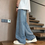 Threebooy Blue Black Baggy Jeans Men Fashion Casual Straight Wide Leg Jeans Men Streetwear Hip-hop Loose Vintage Jeans Mens Denim Trousers