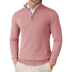 Threebooy  Men's Quarter Zip Up Sweaters Slim Fit Lightweight Mock Neck Pullover Casual Sweaters Half Turtleneck Knitted Outdoor Streetwear