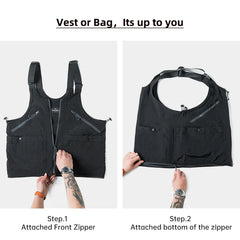 Threebooy New Design Male Casual Summer Big Size Sleeveless Working Vest Multi Pocket Waistcoat Large Capacity Satchel Jacket