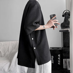 Threebooy  Summer Short Sleeve T-shirt Men Fashion Retro Oversized T shirt Men Streetwear Hip Hop Loose Round Neck Tshirt Mens Top M-3XL