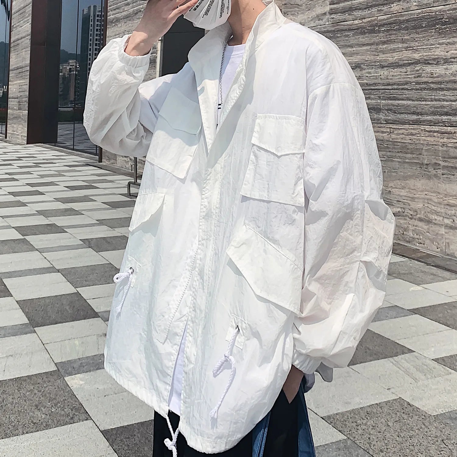 Threebooy Uv Clothes Ice Silk Men Sunscreen Shirt Sunblock Summer Windbreaker Men's Skin Coats Jackets Clothing