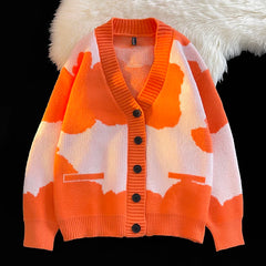 Threebooy Open Front Button V Neck Long Sleeve Sweater Women Basic Shirt Men Warm Soft Coat Autumn Winter Tops Casual Knit Jacket Cardigan