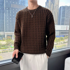 Threebooy New Style Men Autumn and Winter High Quality Sweaters Male Slim Fit Long Sleeve Pullover Male Fashion Knitted Sweaters 4XL-M