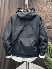 Threebooy Japanese Outdoor Waterproof Jacket Multi-pocket Youth Workwear Hooded Jacket Men's Autumn Casual Trendy Suit Aesthetic Chic