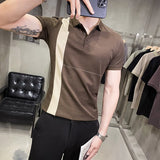 Threebooy British Style Summer Men Polo Shirts Short Sleeve Solid Front Pocket Decor Korean Slim Fit Casual Polo Homme Streetwear 4XL