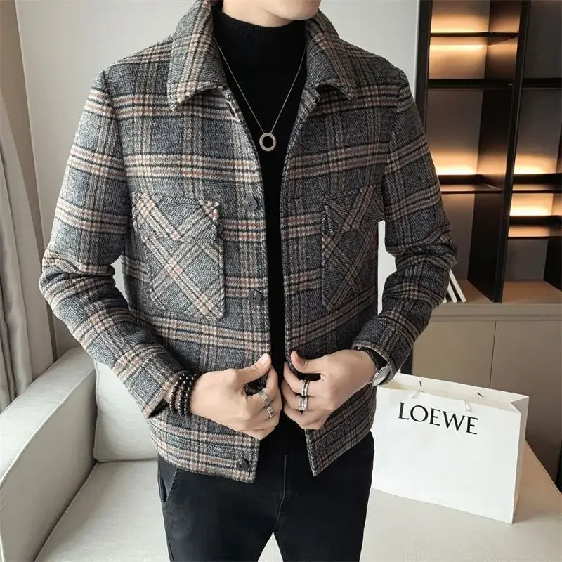 Threebooy Male Coats Slim Fit High Quality Men's Wool & Blends Jackets Vintage Joker Harajuku Casual Luxury Designer Cheap Clothes Offer