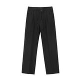 Threebooy 2024 New Spring Summer Men's Casual Straight Classic Black Rose High Waist Pants Korean Wide Leg Trousers For Men