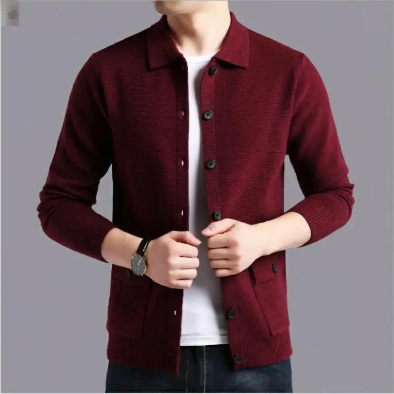 Threebooy  Clothing Fashion Male High Quality Leisure Cardigan Knitting Sweater/Men's Slim Fit Knit Shirts/clothing Size S-3XL