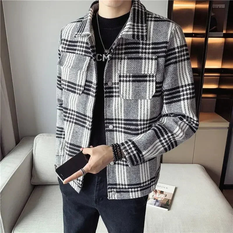 Threebooy Male Coats Slim Fit New In Men's Wool & Blends Jackets Clothing Fashion Aesthetic High Quality Original Brands Harajuku Y2k