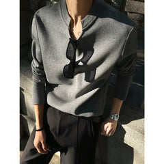 Threebooy Mens Slim Fit Long Sleeve V-Neck T-Shirt Solid Color Spring  Casual Basic Top  Plain Tee Shirt Breathable Comfort Stretch Soft