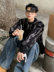 Threebooy  Autumn/Winter Trendy Streetwear Knit Sweater For Men Thickened Casual Crew Neck Top Versatile Fashion Outerwear