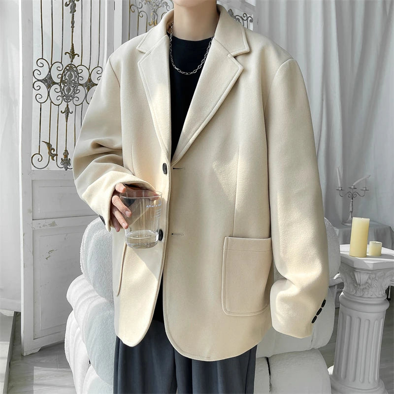 Threebooy Woolen Coat for Man Winter Coats Man Wool and Mix Mens Overcoat High Quality Elegant Men Jackets New Black Men's Clothing