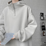 Threebooy Turtleneck Hoodie Zipper Pullovers Streetwear Hip Hop Hooded Sweatshirt Men Clothing Korean Couples Harajuku Coat