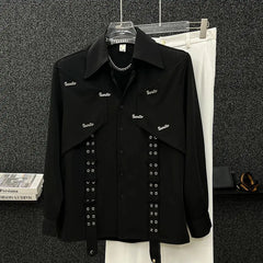 Threebooy  Spring Autumn New High-end Niche Long Sleeve Shirt Men's Fashion Korean Style Fashion Handsome Loose Men's Shirt Aesthetic