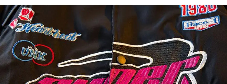 Threebooy Men's Jacket High Street Vintage Retro Locomotive Baseball Uniform Spring Autumn Loose Single-breasted Embroidered Jackets