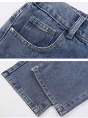 Threebooy 2025 New Korean Men's Casual Long Jeans Classic Man Straight Denim Wide-leg Pants Solid Color Light Blue Grey Black