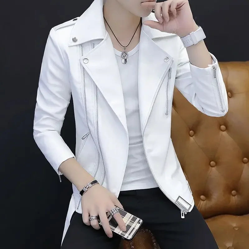 Threebooy Slim Fit Male Blazer Korean Style Coat Thin Men's Suit Jackets White Fashionable Fashion Trendy High Quality Loose