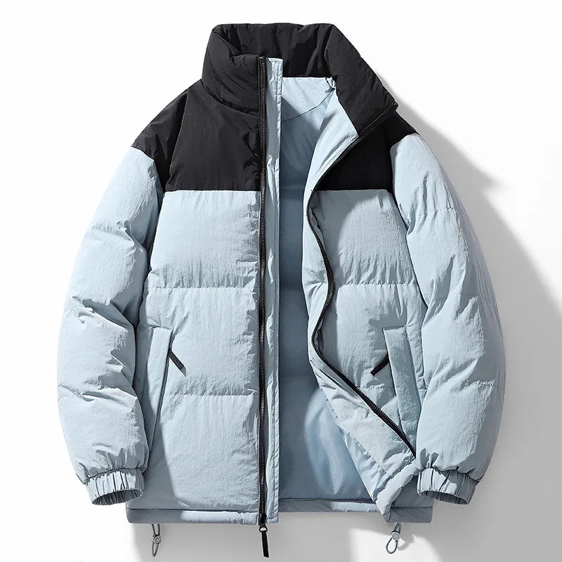 Threebooy Cotton jacket men women winter new style color blocked cotton jacket thick warm jacket couples