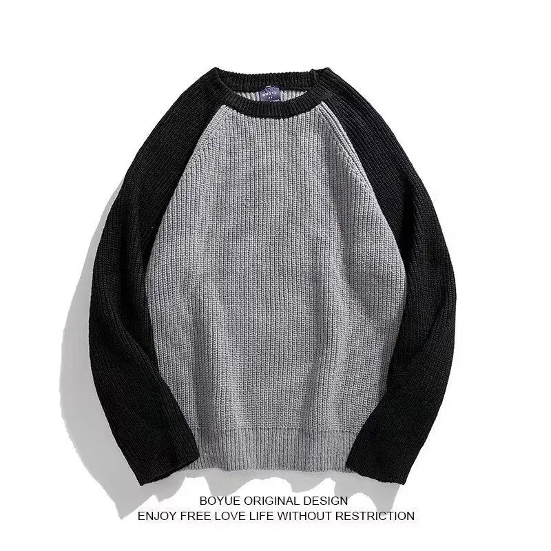 Threebooy Sweater Men's Loose and High-end Outerwear Winter Thick Retro Interior Men's Knitted Sweater