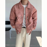 Threebooy Short Leather Jacket Men Oversized Fashion Casual Motorcycle Jackets Men Streetwear Hip-hop Loose Bomber Jacket Mens Outwear