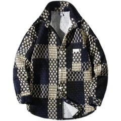 Threebooy Small Fragrant Style Plaid Jacket for Men Fashionable and Handsome Street Design Retro Loose and Versatile Jacket