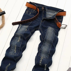Threebooy  Autumn and Spring New Fashion Trend American Vintage Straight Leg Jeans Men's Casual Comfortable Sports High Quality Pants