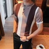 Threebooy Top Grade New Summer Brand Striped Mens Designer Polo Shirts With Short Sleeve Casual Slim Tops Fashions Men Clothing S-4XL
