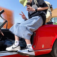Threebooy  Multi-pockets Cargo Pants Summer Short Jeans Breeches Hip Hop Streetwear Baggy Denim Shorts Casual Wide-leg Capris Pants 5XL-M