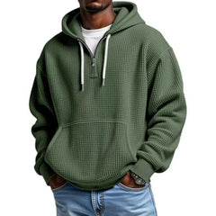 Threebooy  Spring Autumn New Men's Waffle Hoodie Top Street Vacation Long Sleeves Weatshirt Casual Fashion Outing Daily Man Hoodie