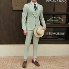 Threebooy  High-quality, fashionable and stylish casual suit set in three colors, a versatile men's professional suit set for spring and su