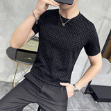 Threebooy Summer Men T-shirts Ice Silk Seamless Sport Casual O-neck Thin Short Sleeve T-Shirt Tops Men's Clothing Streetwear Tees M-4XL