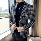 Threebooy Formal Men Plaid Suit Jacket Custom Made Slim Fit Wedding Groom Coats Blazer Jacket Hombre Brand Clothing Men's Business Tuxedo