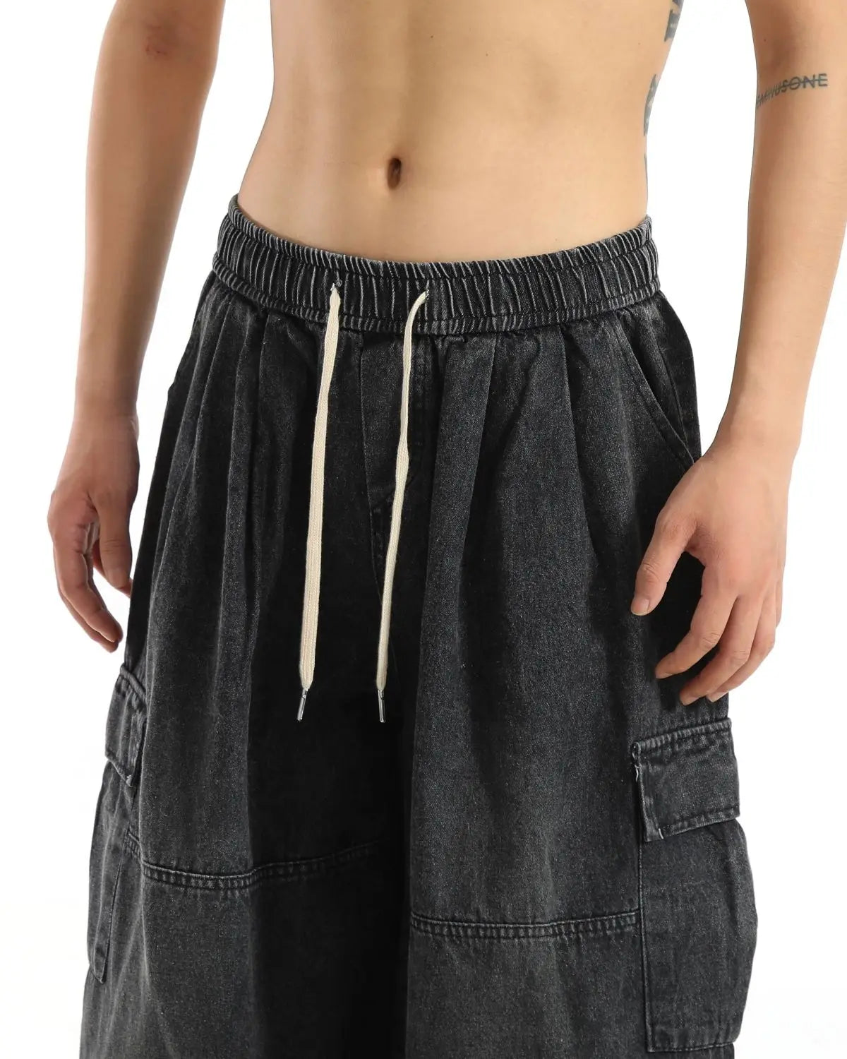 Threebooy Y2k Black Baggy Cargo Jeans Trousers Men Streetwear Casual Hippie Jogging Wide leg Oversize Old Money Vintage Denim Pants
