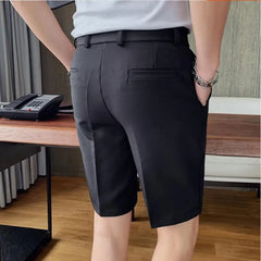 Threebooy Summer Shorts Men Korean Fashion Bottoms Casual Pants Knee Length Streetwear Slacks Cool Fashion Shorts Breathable S-3XL