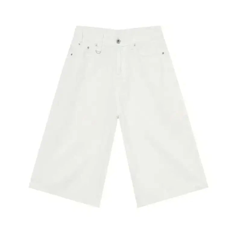 Threebooy  American Style Men's Shorts Camouflage Calf-Length Pants Straight Wide Leg Male Short Jeans Summer Fashion Bottom