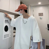 Threebooy Oversized Cotton Men Fashion Men's Summer Tshirts Oversize Tee Shirts Solid Casual T-Shirt for Man Streetwear Big Size