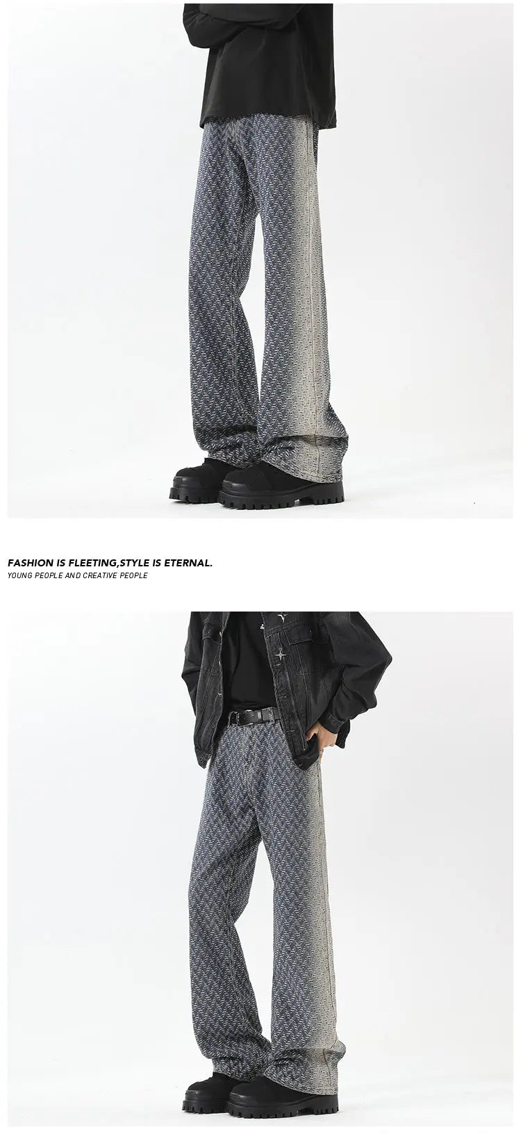 Threebooy Jeans men New Jacquard Fabric Denim Trousers man Straight Leg Long Pants Autumn Classic Style Casual Jeans for Men Wholesale